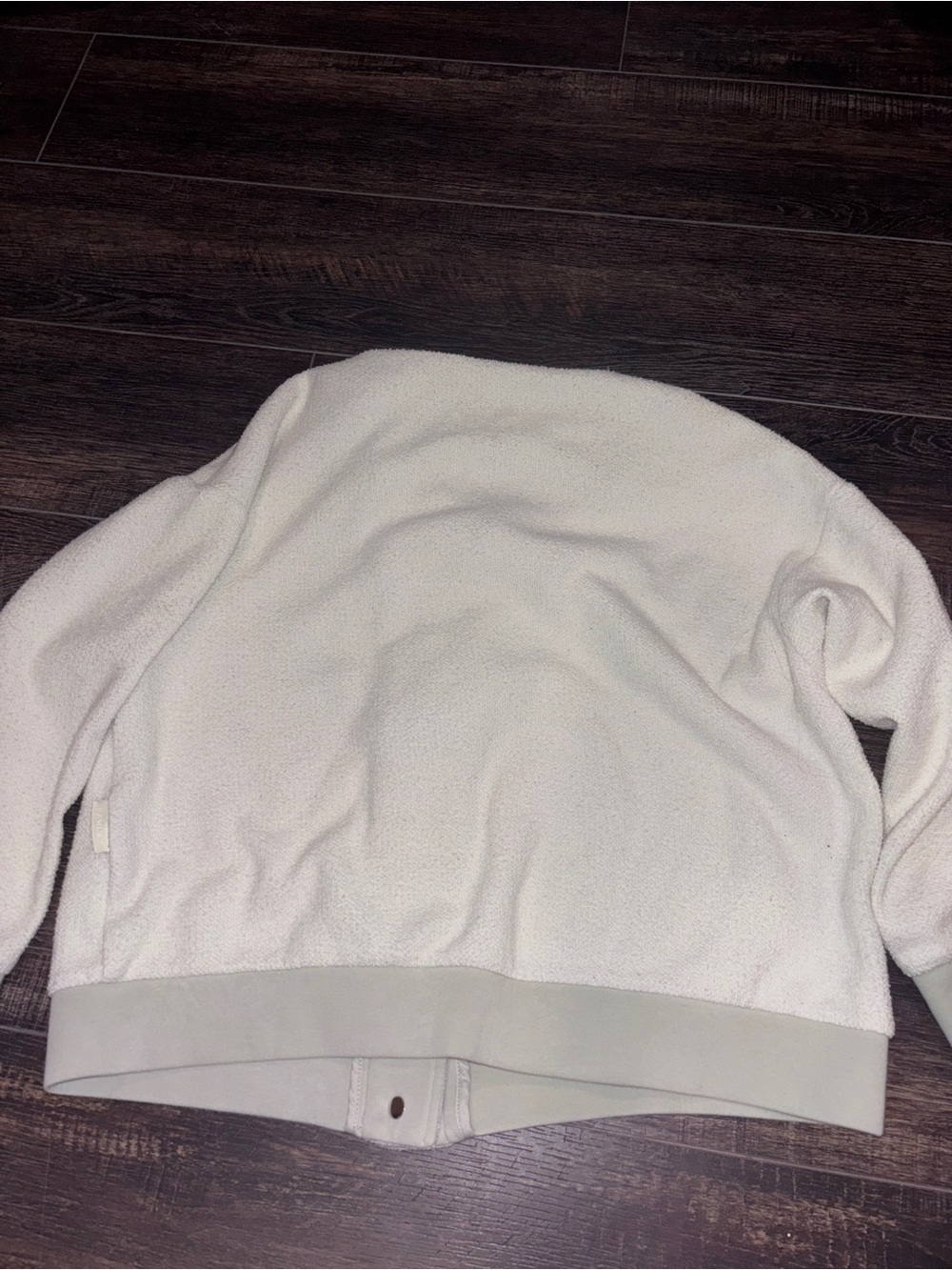 Varley Cream Teddy Bouclé Jacket with Contrast Hem - Picture 6 of 7